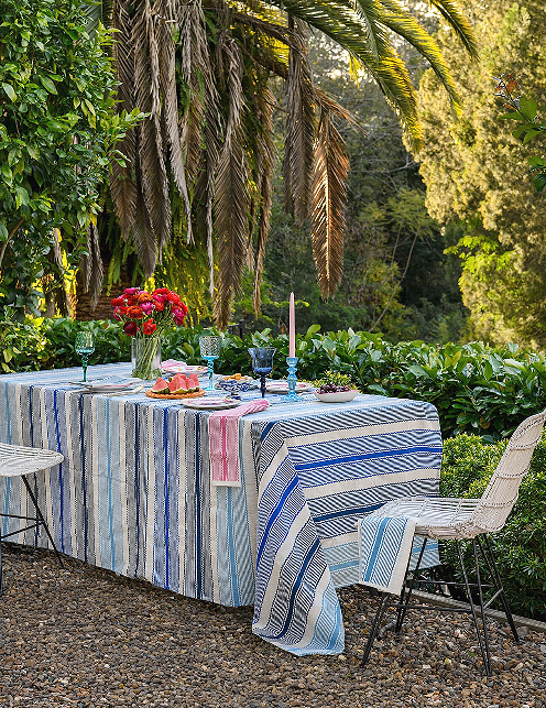 Aqua door Designs Blue Tuxedo Stripe Napkins (set of 4)