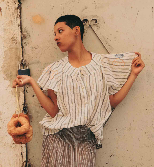 Claramonte Amazigh Tattoo Top-White Medium