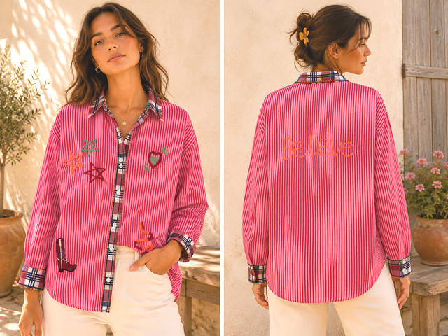 Island Threads Candy Stripe Shirt. Small/Medium