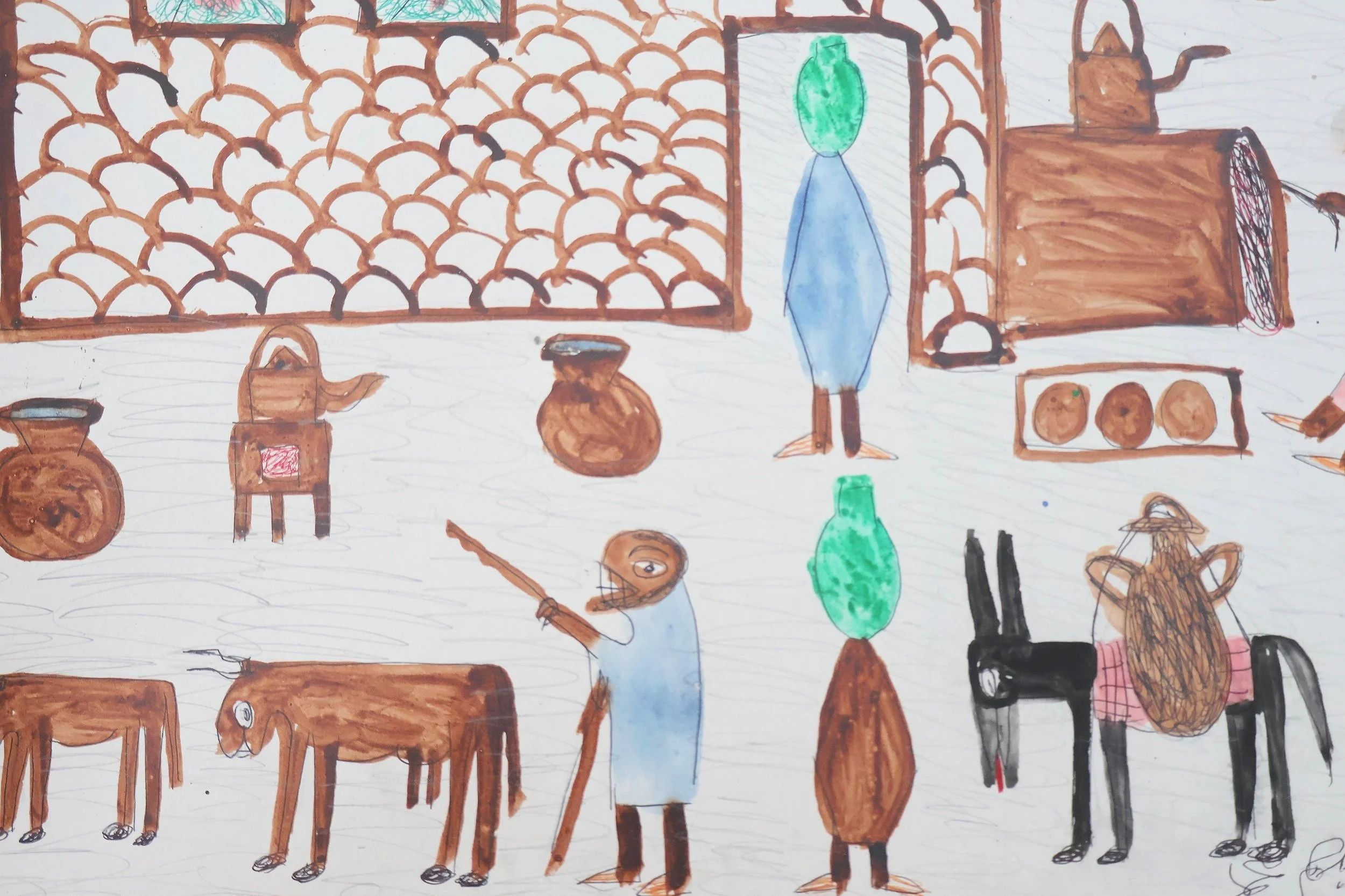 Mohamed Babahoum Original Art-Mornings at the Ksars
