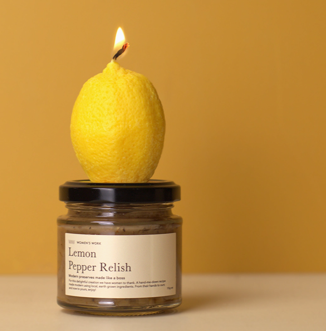 Women's Work Two Lemons - A Relish & Candle Gift Set (115g)