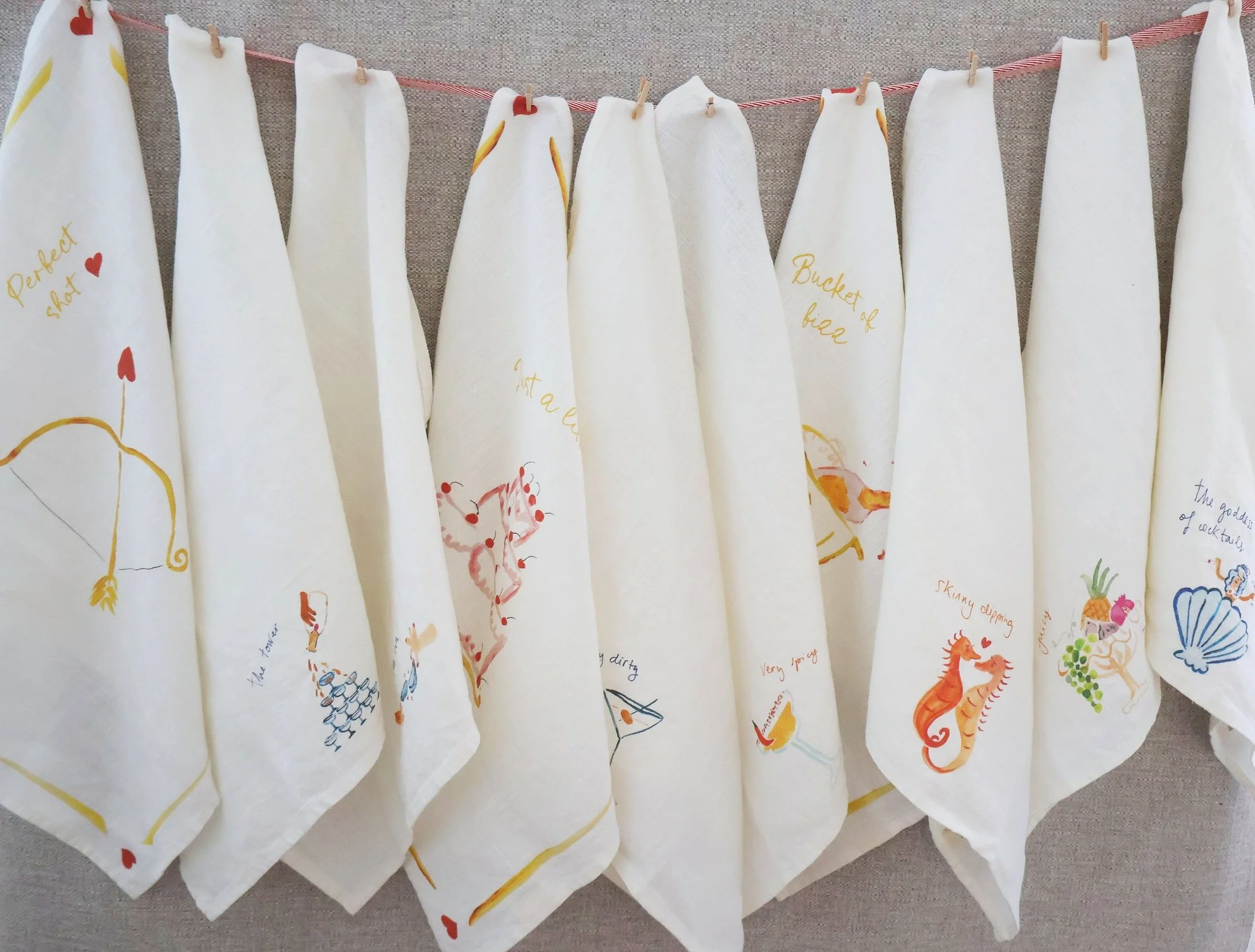 Dinette "Juicy Fruits / Room Service" Linen Napkin Set -2