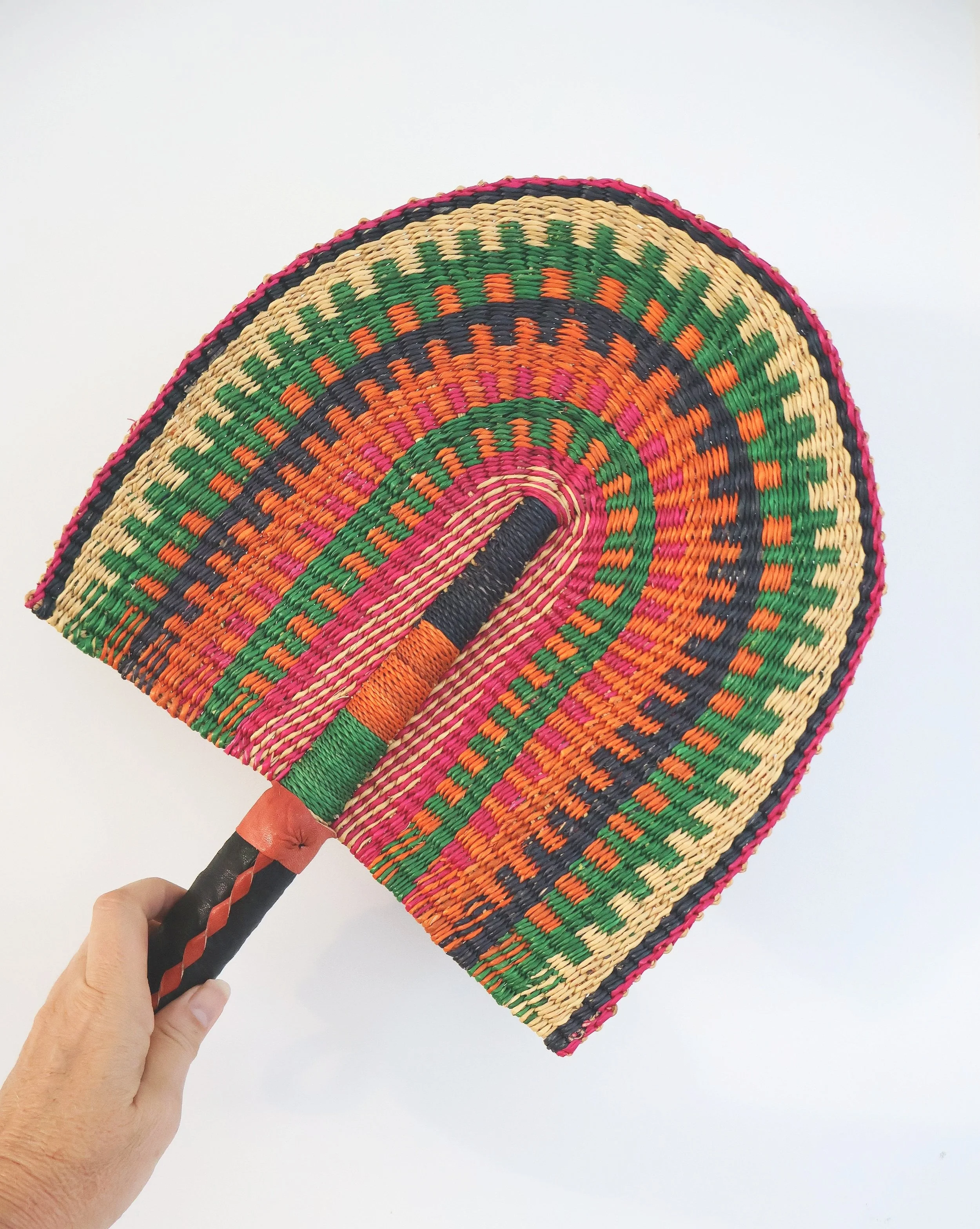Bolgatanga Handwoven Semioval Fan #6