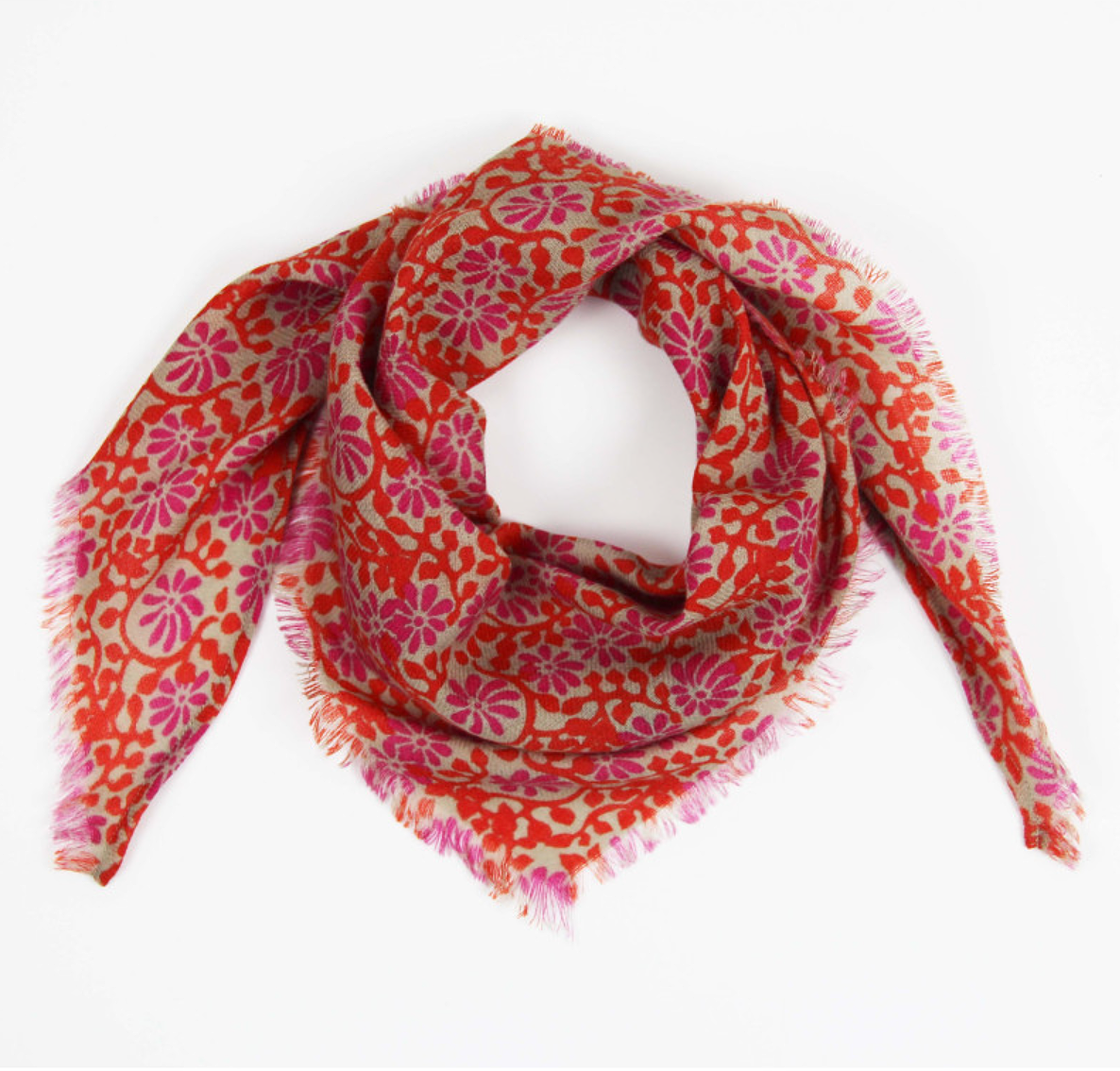 Les Belles Vagabondes Suzanne Wool Scarf Fuchsia