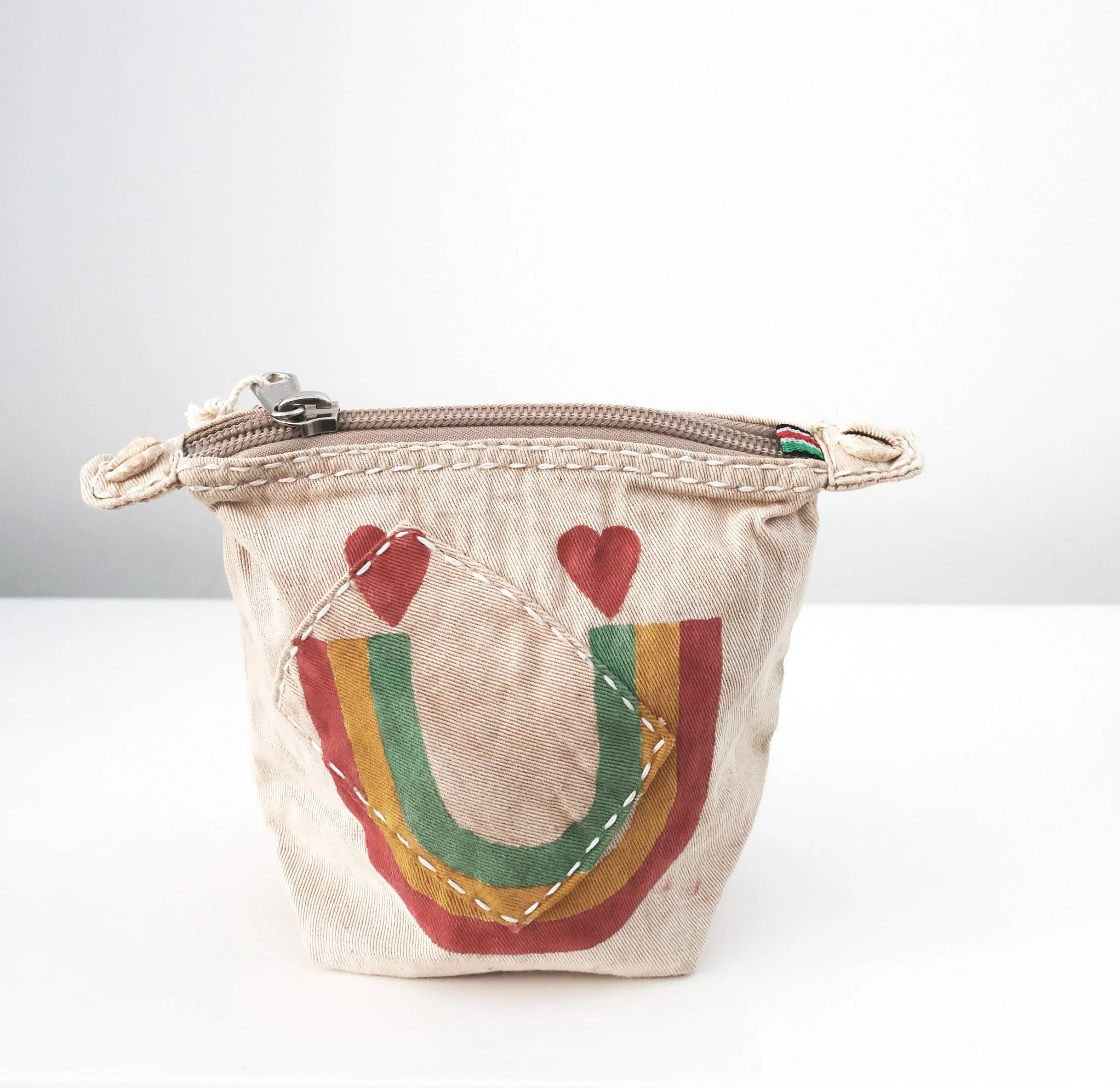Ali Lamu Small Natural Rainbow Smile Clutch