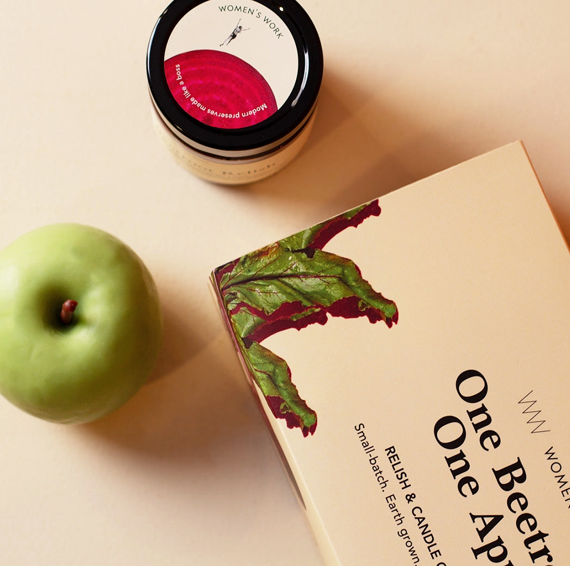 Women's Work One Beetroot, One Apple Large- A Relish & Candle Gift Set (330g)