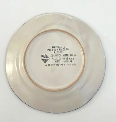 Buon Ricordo Plate-Ristorante Vecchia -Bari