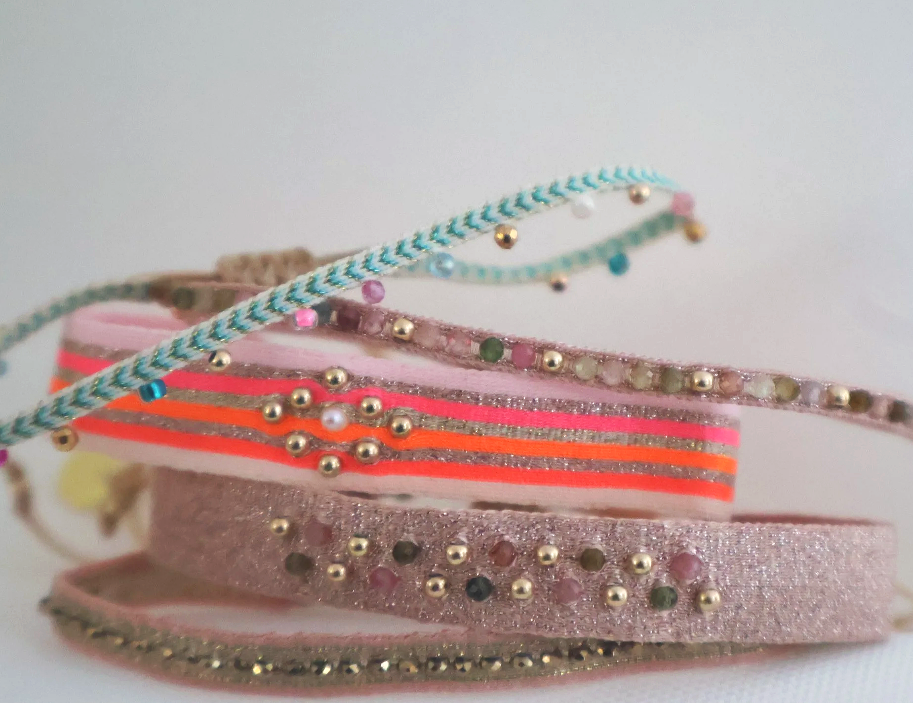 Leju Handwoven Cleo Bracelet- Blush