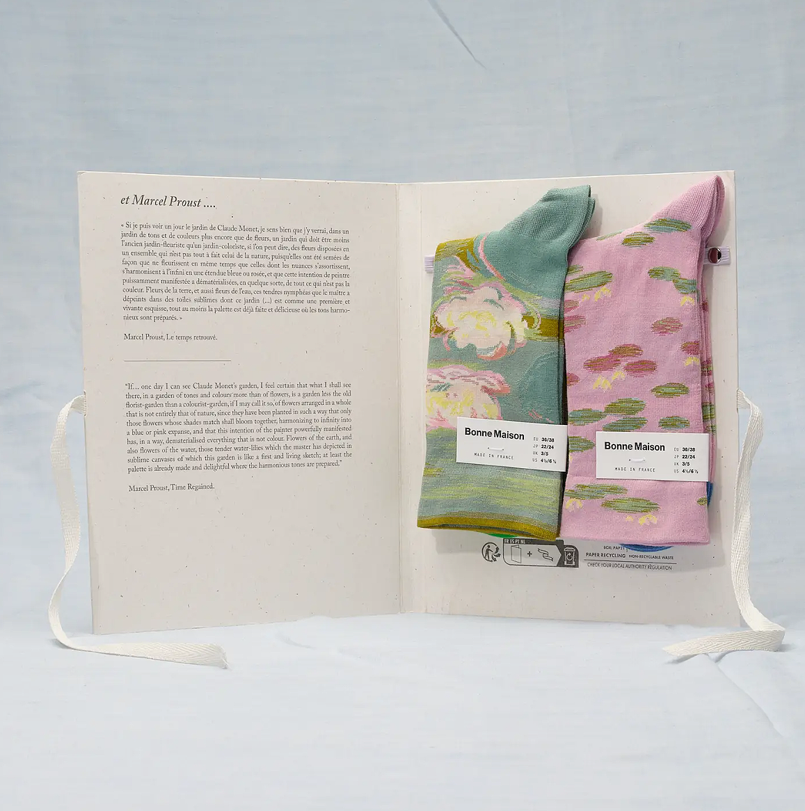 Bonne Maison Two‑Pair Gift Book -Claude Monet Nymphéas Sz 36/38