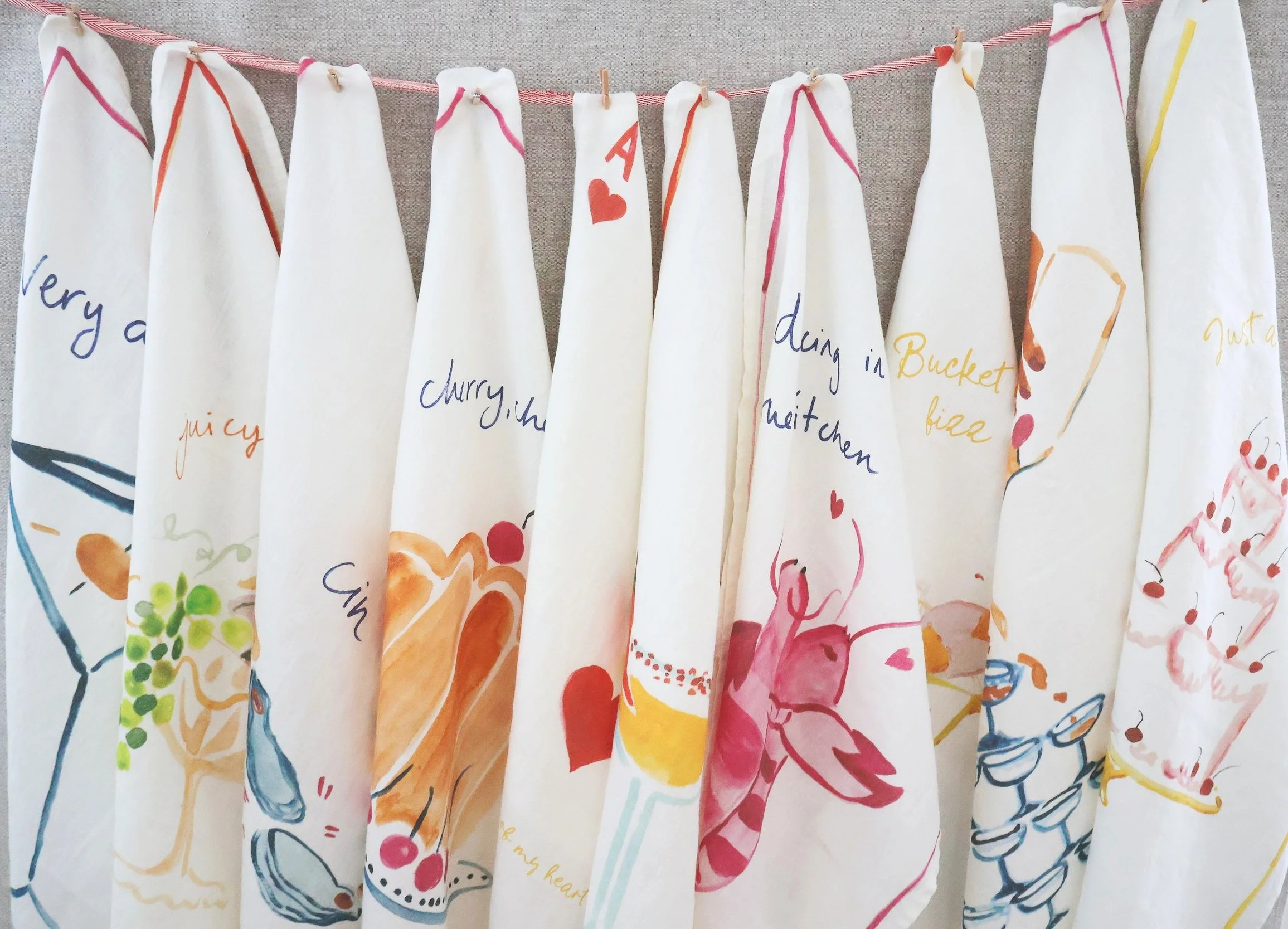 Dinette "Dancing in the Kitchen" Linen Tea Towel