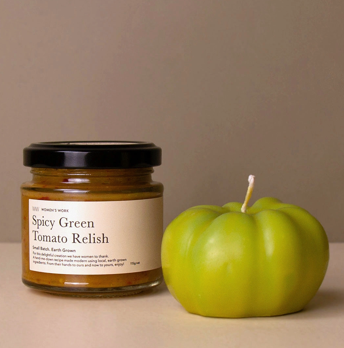 Women's Work Two Green Tomatoes - A Relish & Candle Gift Set (115g)