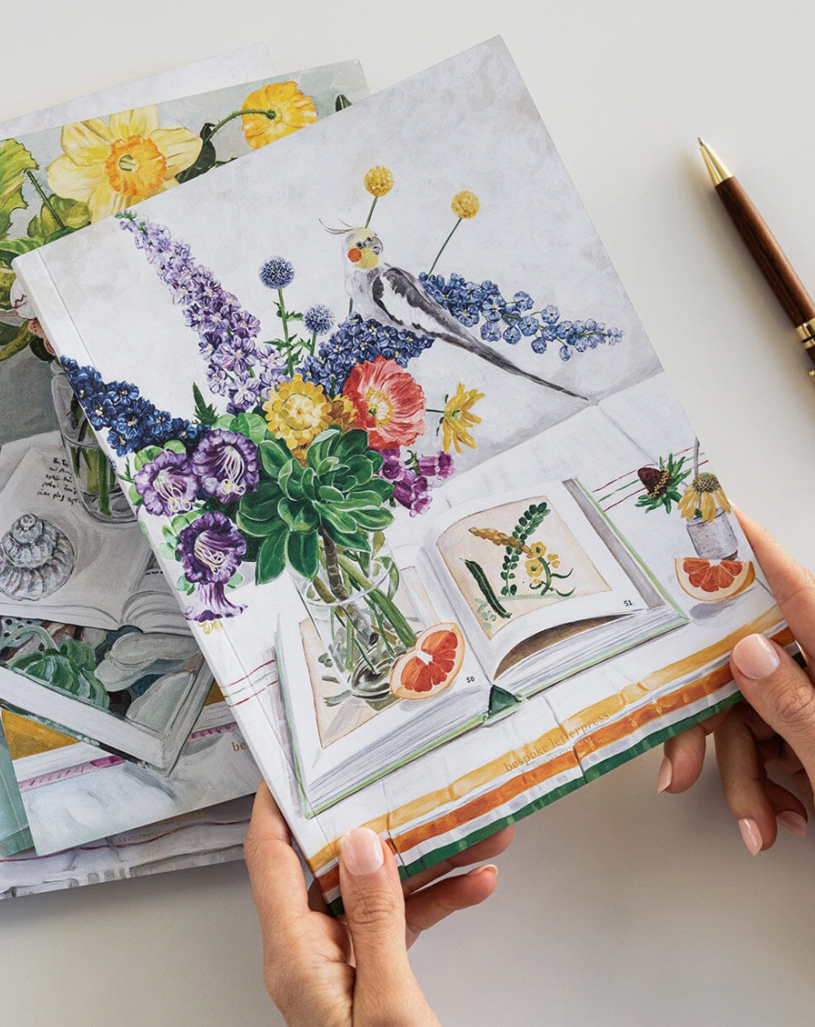 Bespoke Letterpress Cockatiel Workbook