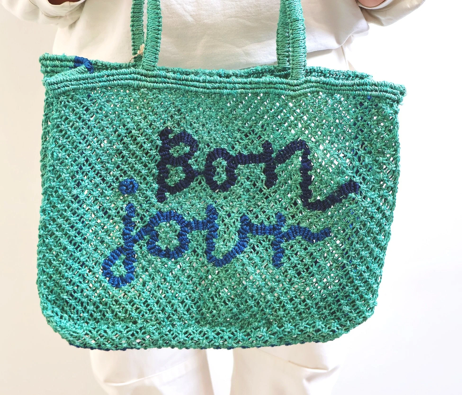 The Jacksons BONJOUR Small Jute Bag- Indigo/Blue