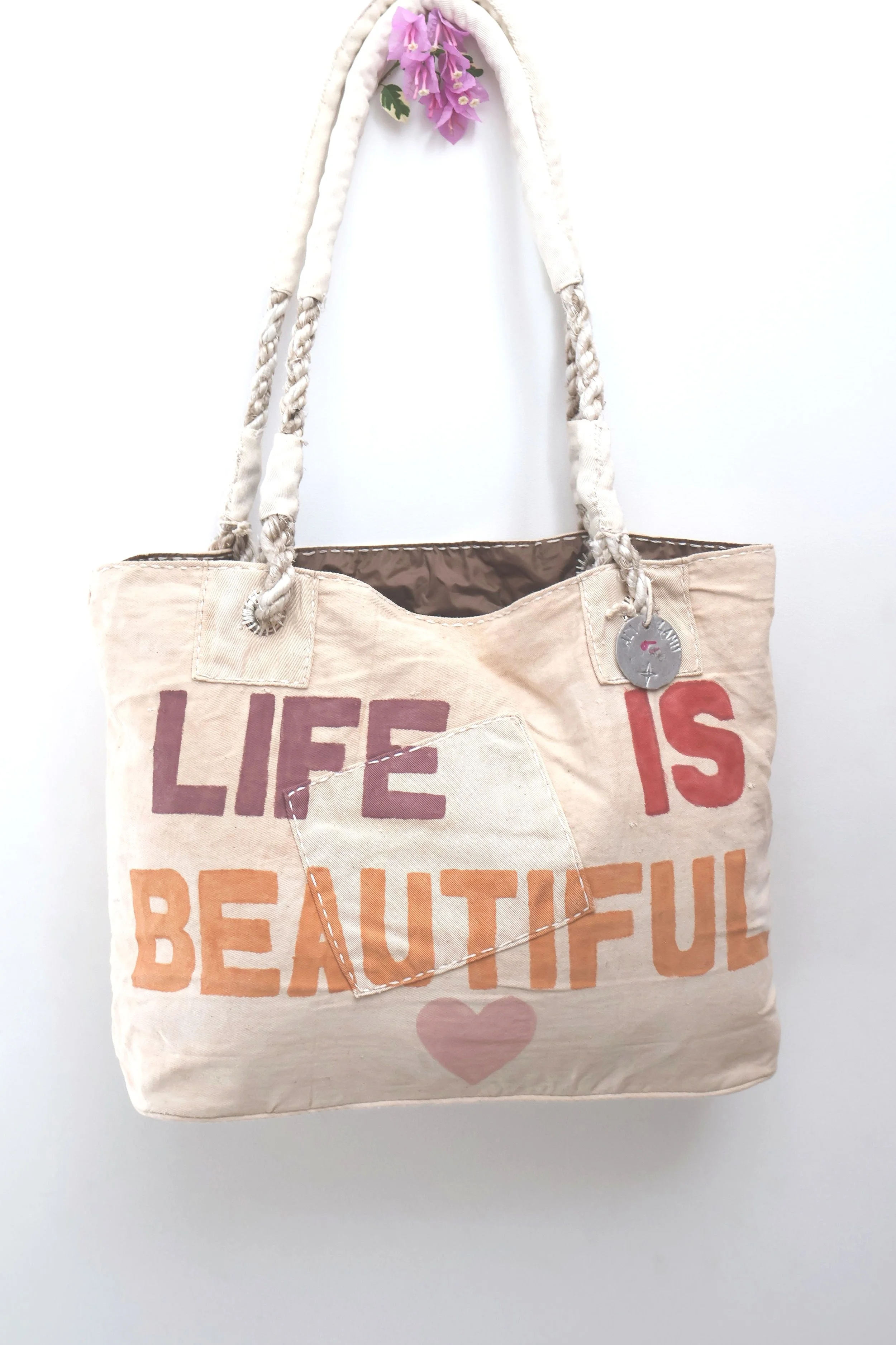 Ali Lamu X Esplora LIFE IS BEAUTFIUL X HEART Dora Bag -DoubleSided