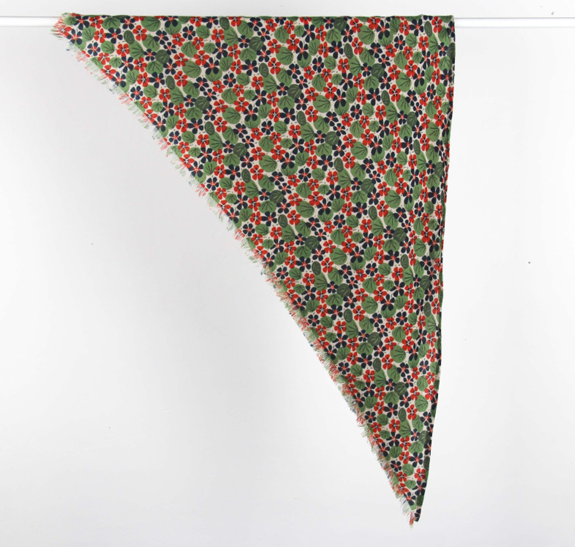 Les Belles Vagabondes Delta Florilège Wool Scarf Marine