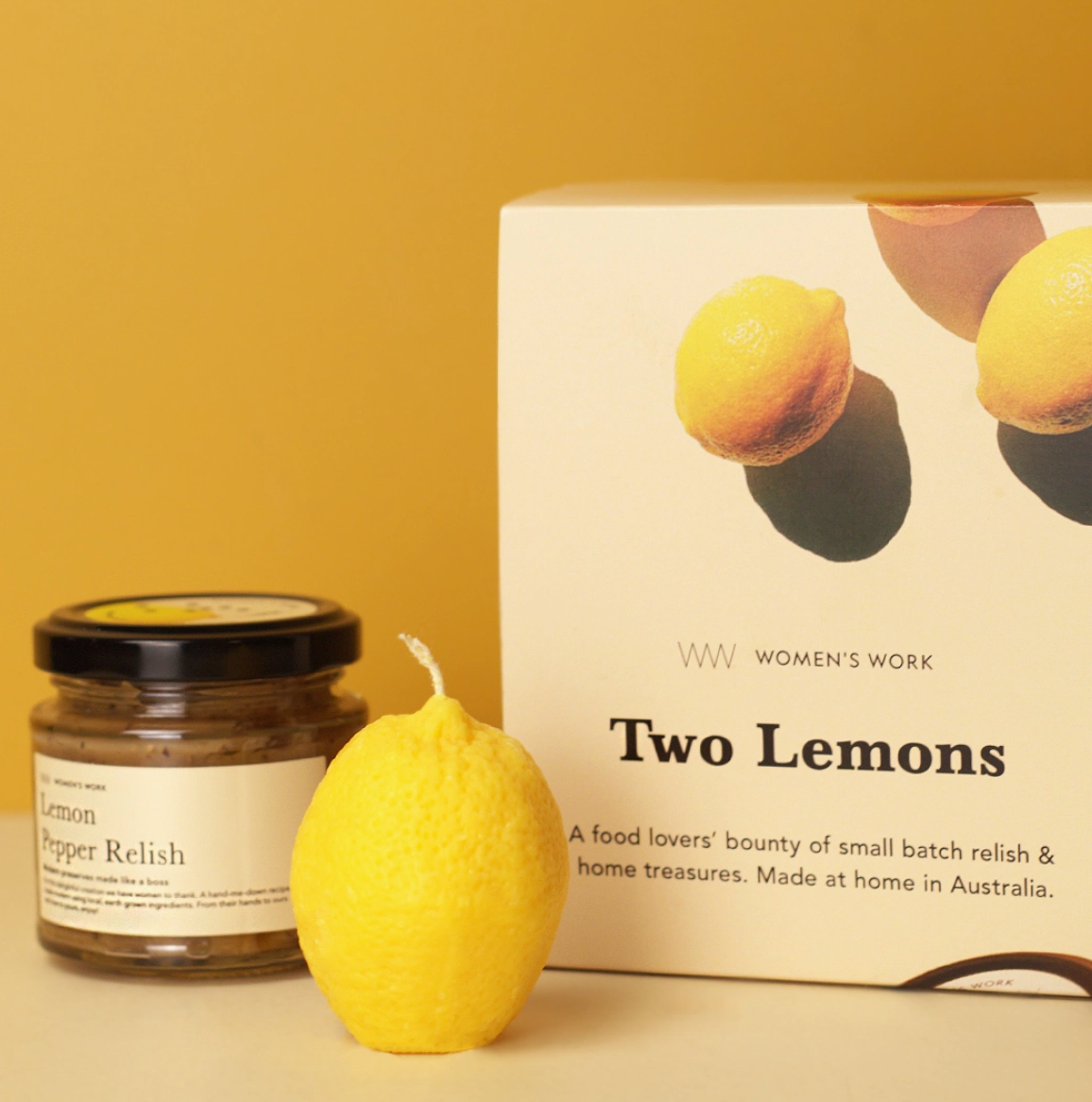 Women's Work Two Lemons - A Relish & Candle Gift Set (115g)