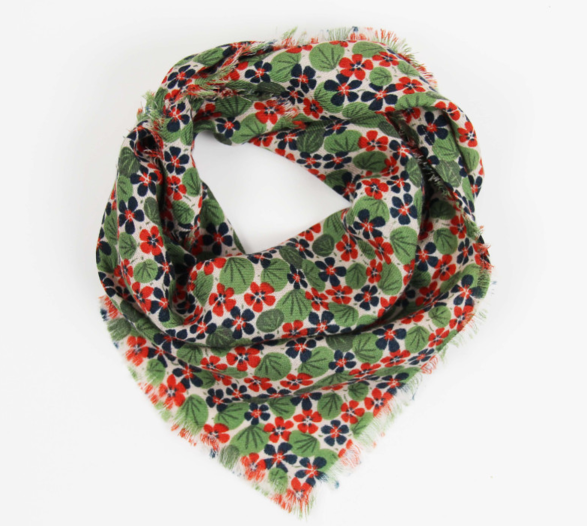 Les Belles Vagabondes Delta Florilège Wool Scarf Marine