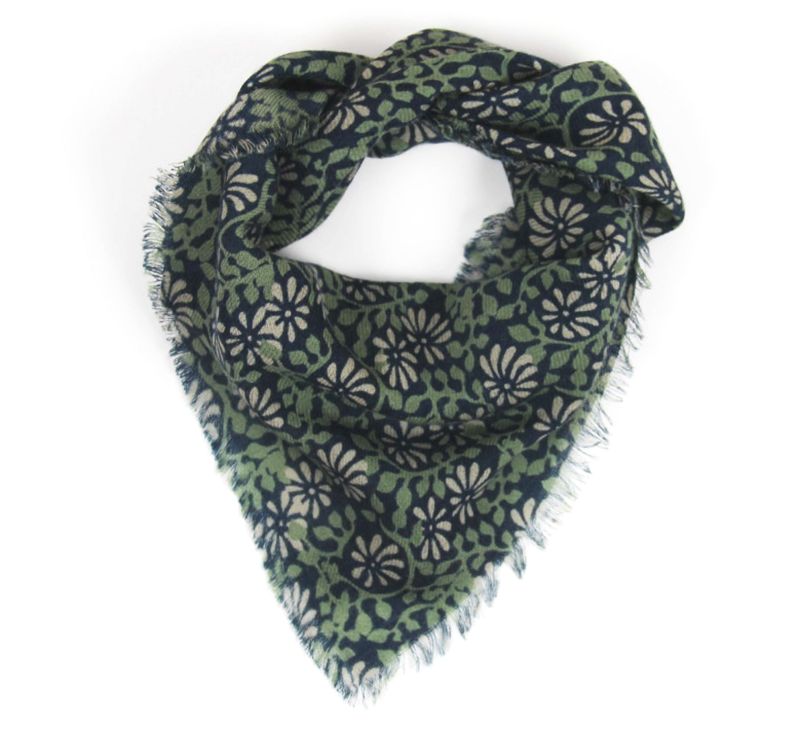 Les Belles Vagabondes Suzanne Wool Scarf Marine