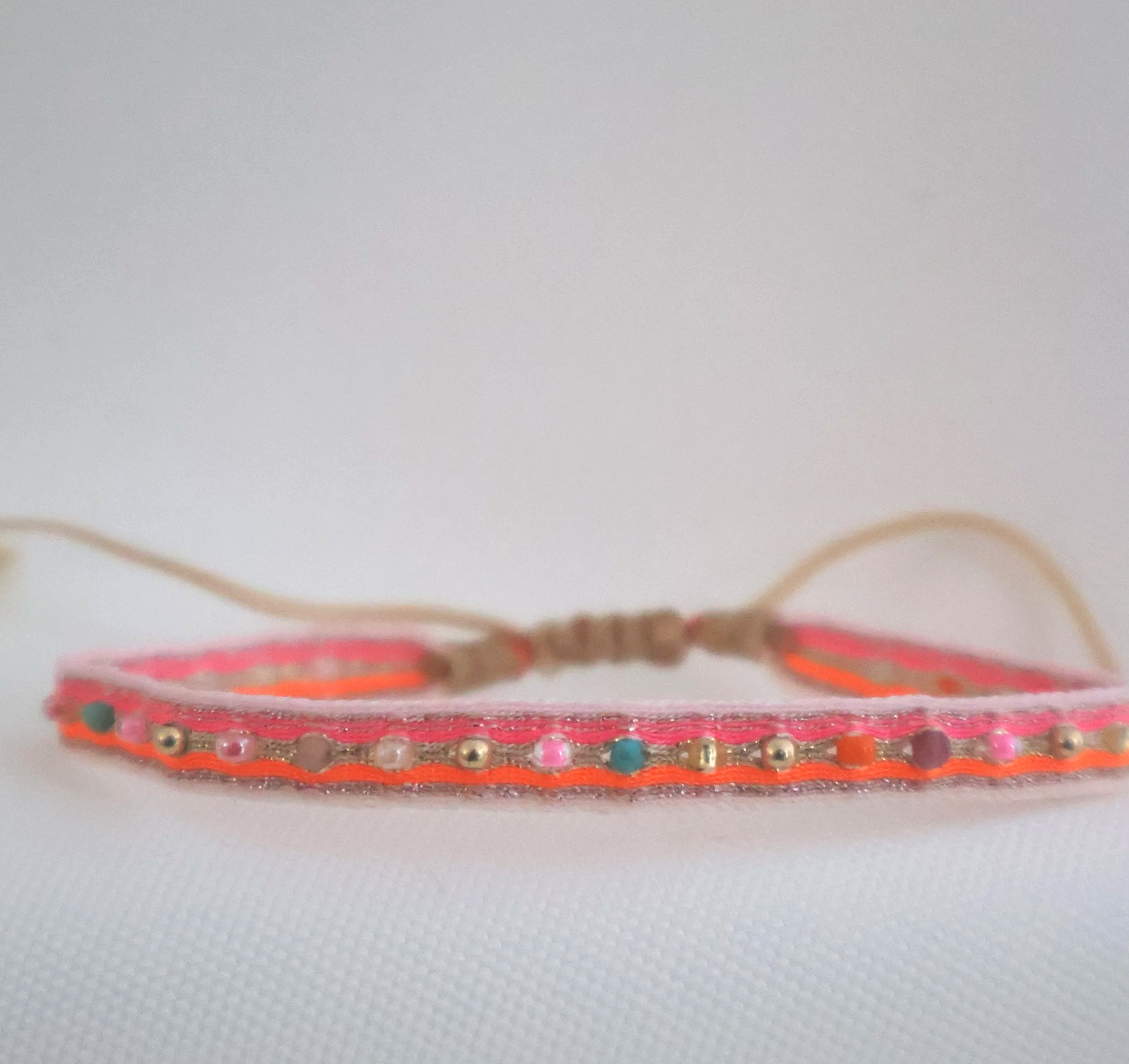 Leju Handwoven Mixi Bracelet- Neon Pink