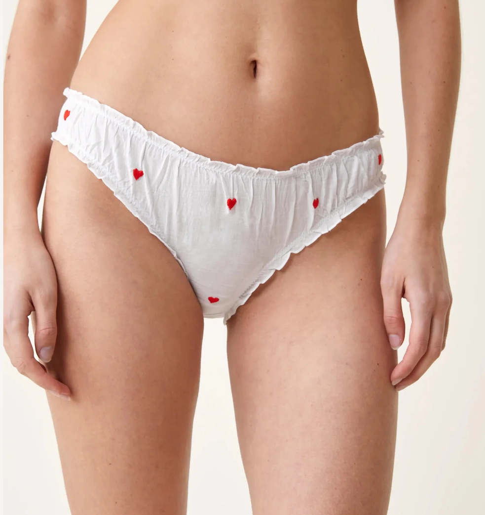 Scarlette Ateliers Bonnie Panty White Hearts Embroideries