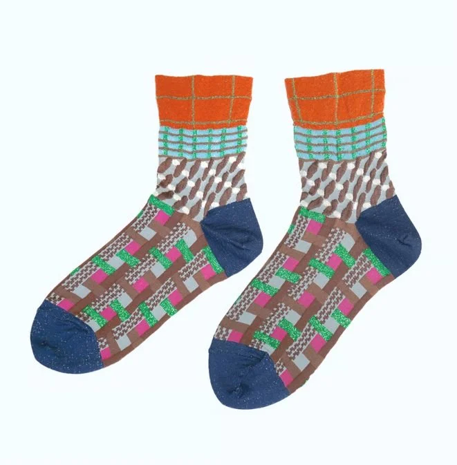 COQ Japanese Socks-Cross Patch Orange