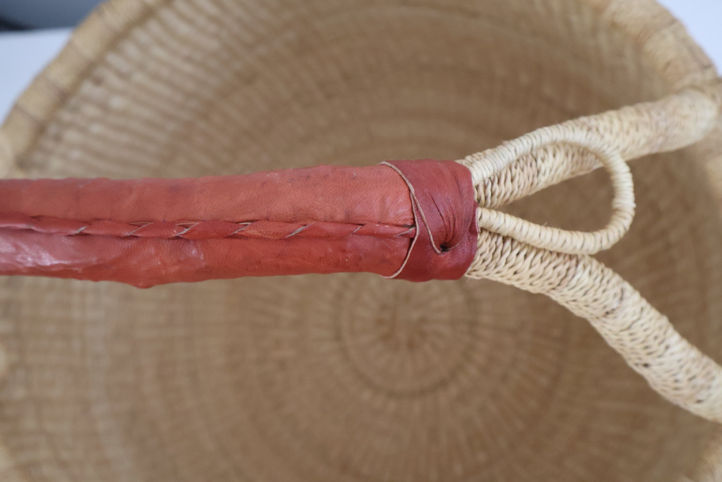 Bolgatanga Handwoven Round Market Basket- Med #5