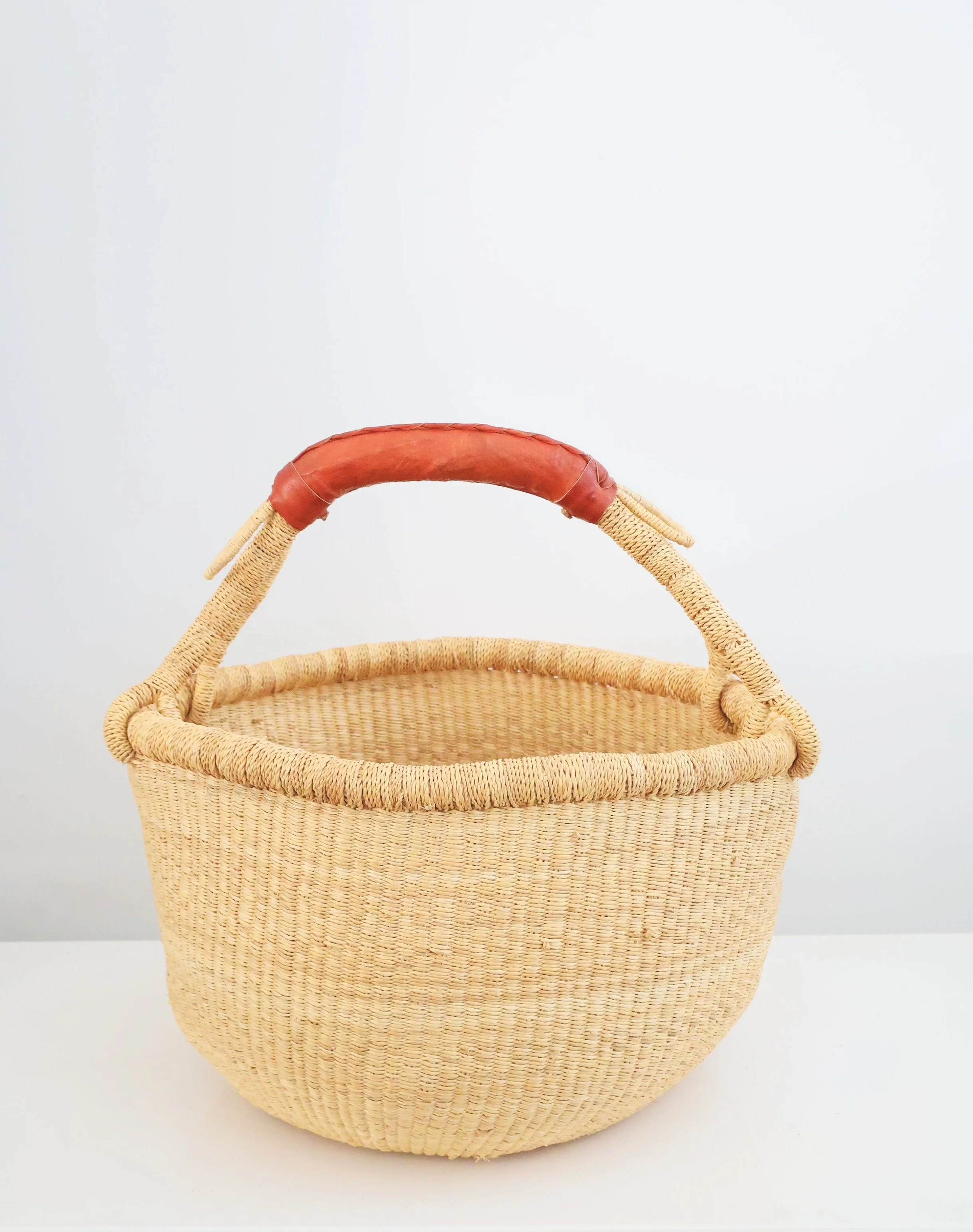 Bolgatanga Handwoven Round Market Basket- Med #5