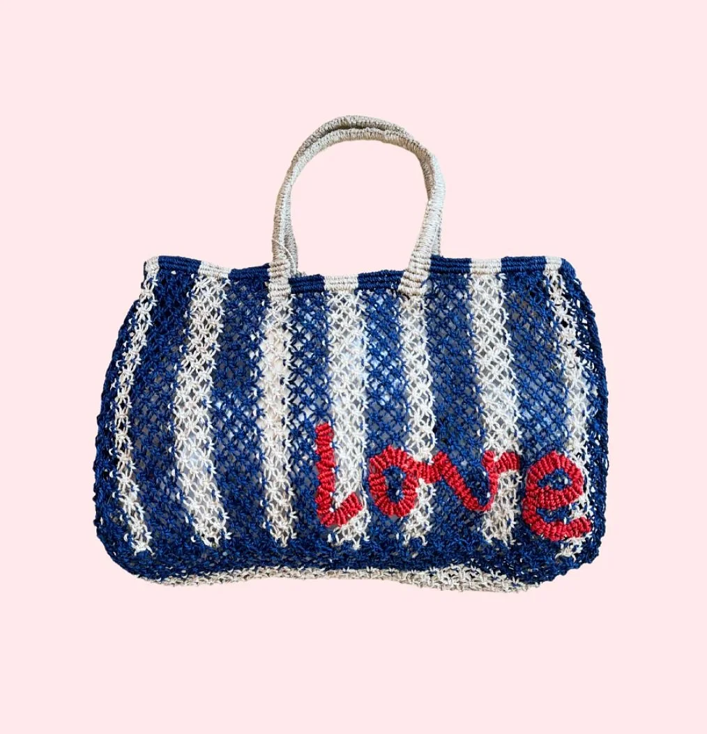 The Jacksons LOVE Jute Bag- Indigo/ Natural
