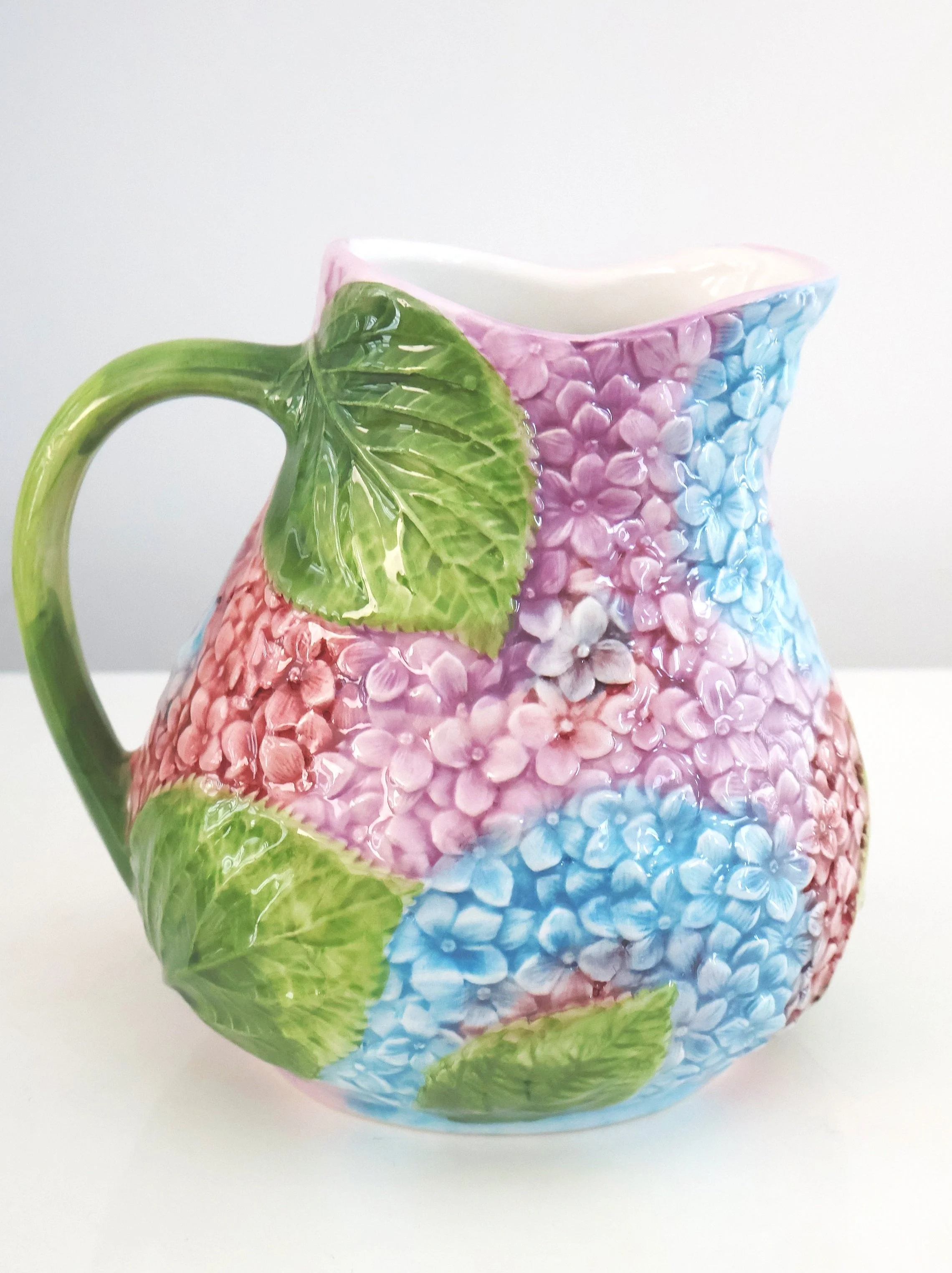 Les Ottomans Ortensie Hand-Painted Ceramic Jug - Large Hydrangea