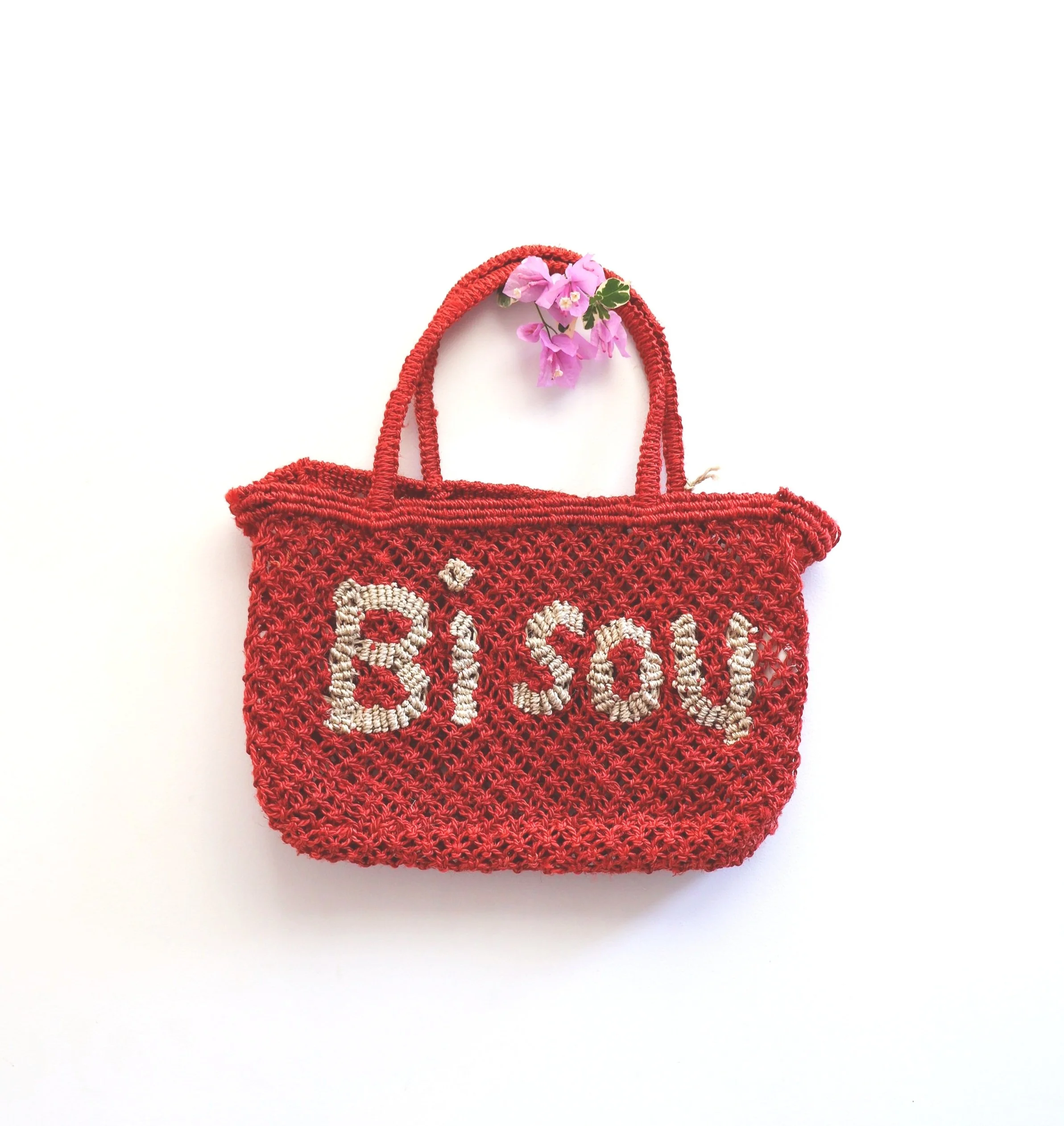 The Jacksons BISOU Small Jute Bag-Scarlett