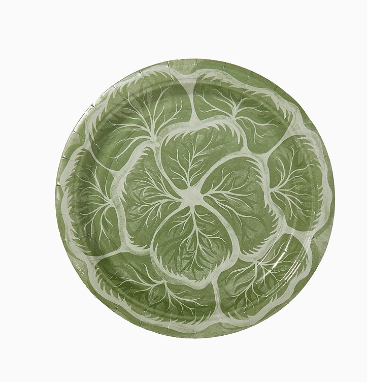 Mini Hors D'oeuvre Cabbage Paper Plates - Green 8 Per Pack