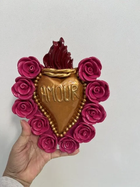 Elizabetta Carli Venetian Ceramic Heart-AMOUR Pink