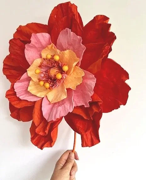 Saa XLarge Poppy Paper Flower Orange
