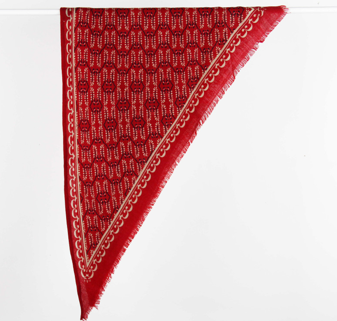 Les Belles Vagabondes Delta Celeste Wool Scarf Rouge