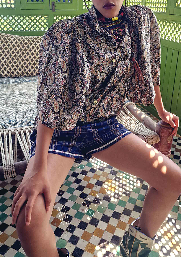 Claramonte Embroidered Shorts-Blue Medium 8-10