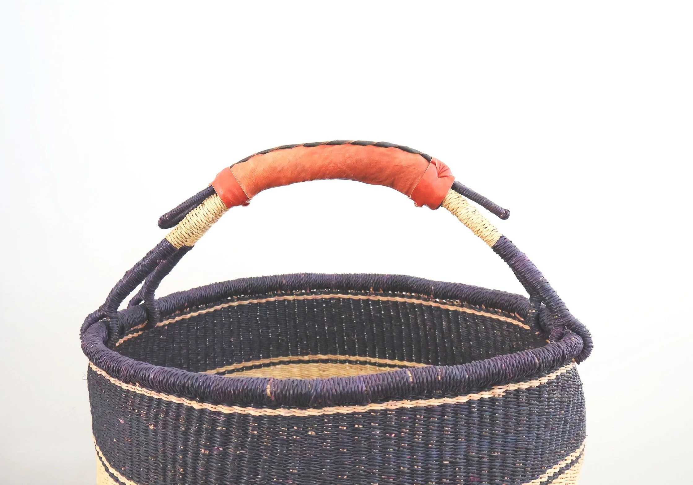 Bolgatanga Handwoven Round Market Basket- Large #3