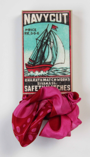 Les Belles Vagabondes Mini Scarf Foulard Peace and Love-Fuchsia