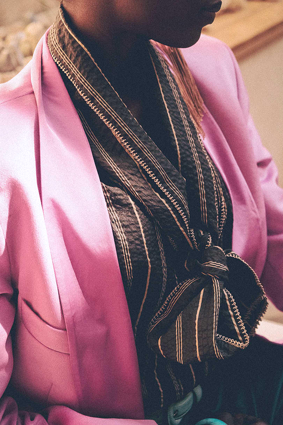 Claramonte Delice Lavallière  Blouse-Chocolate One Size