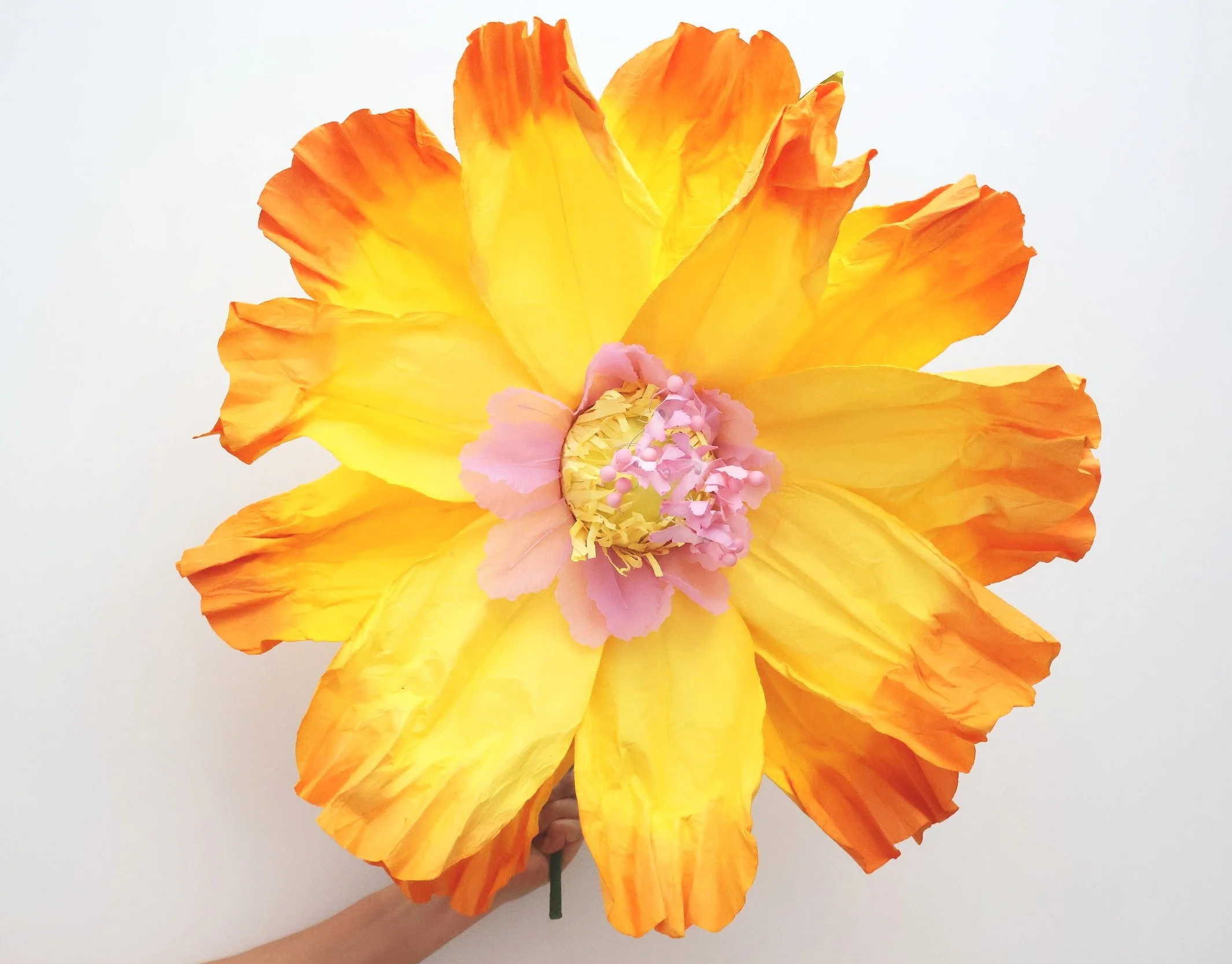 Saa XLarge Double Petal Paper Flower Yellow