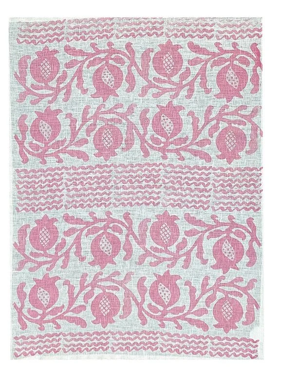 Aqua door Design Pink Pomegranate Linen Tea Towel