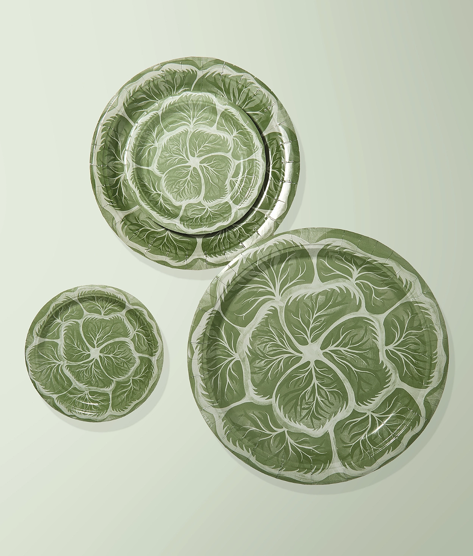 Mini Hors D'oeuvre Cabbage Paper Plates - Green 8 Per Pack