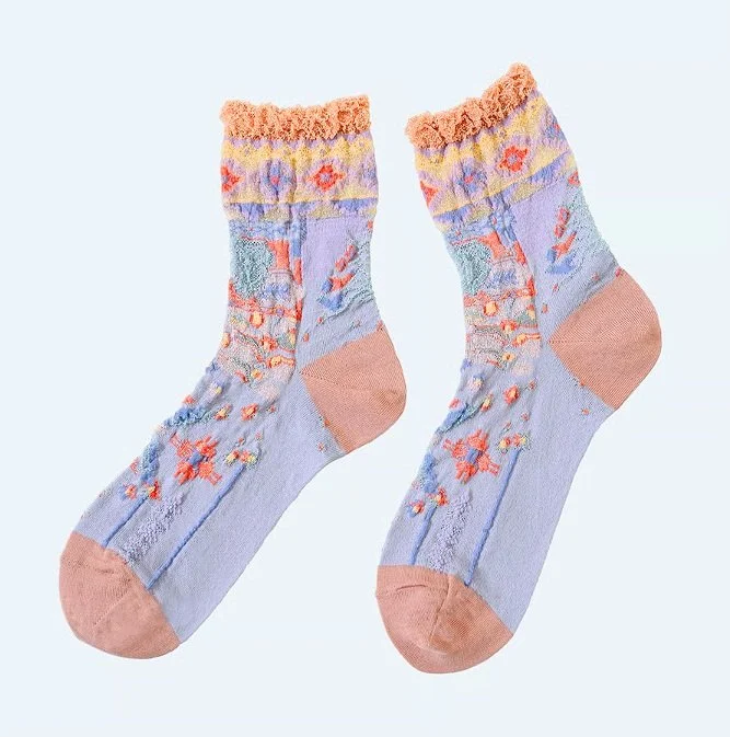 COQ Japanese Socks-Usagi Farm Mauve