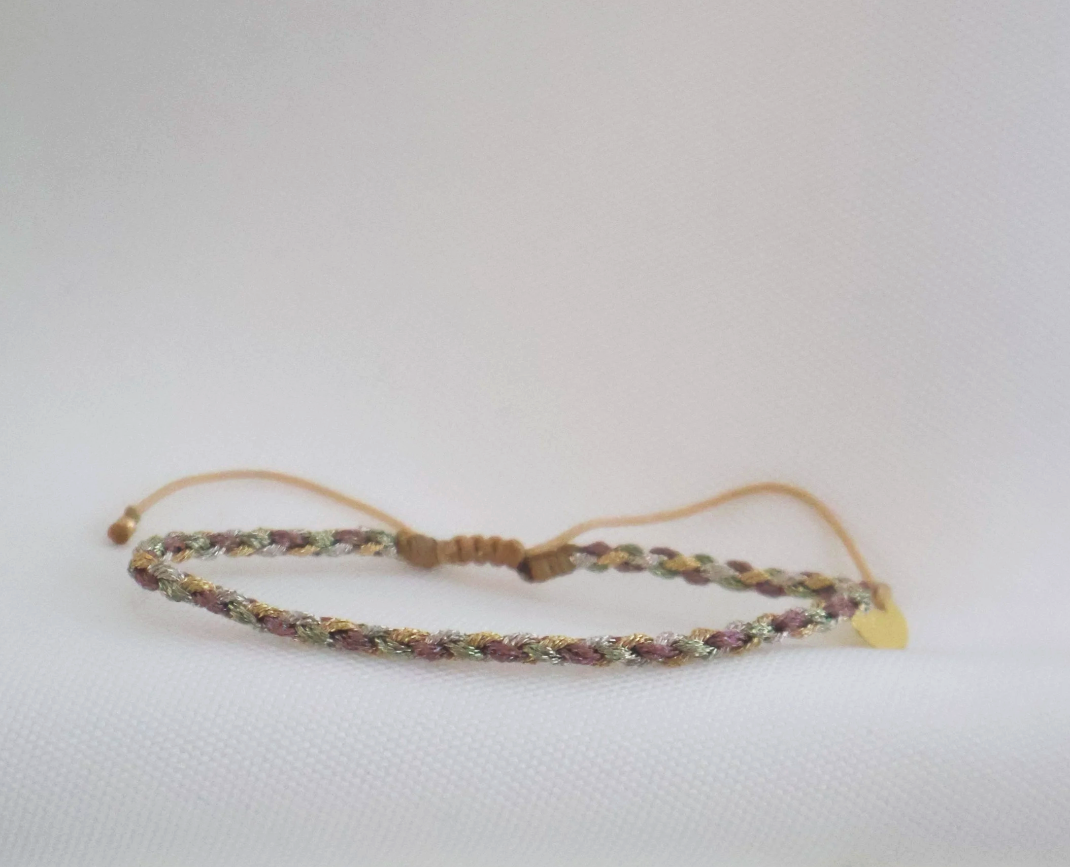 Leju Handwoven Metallic Bracelet- Eggplant Gold
