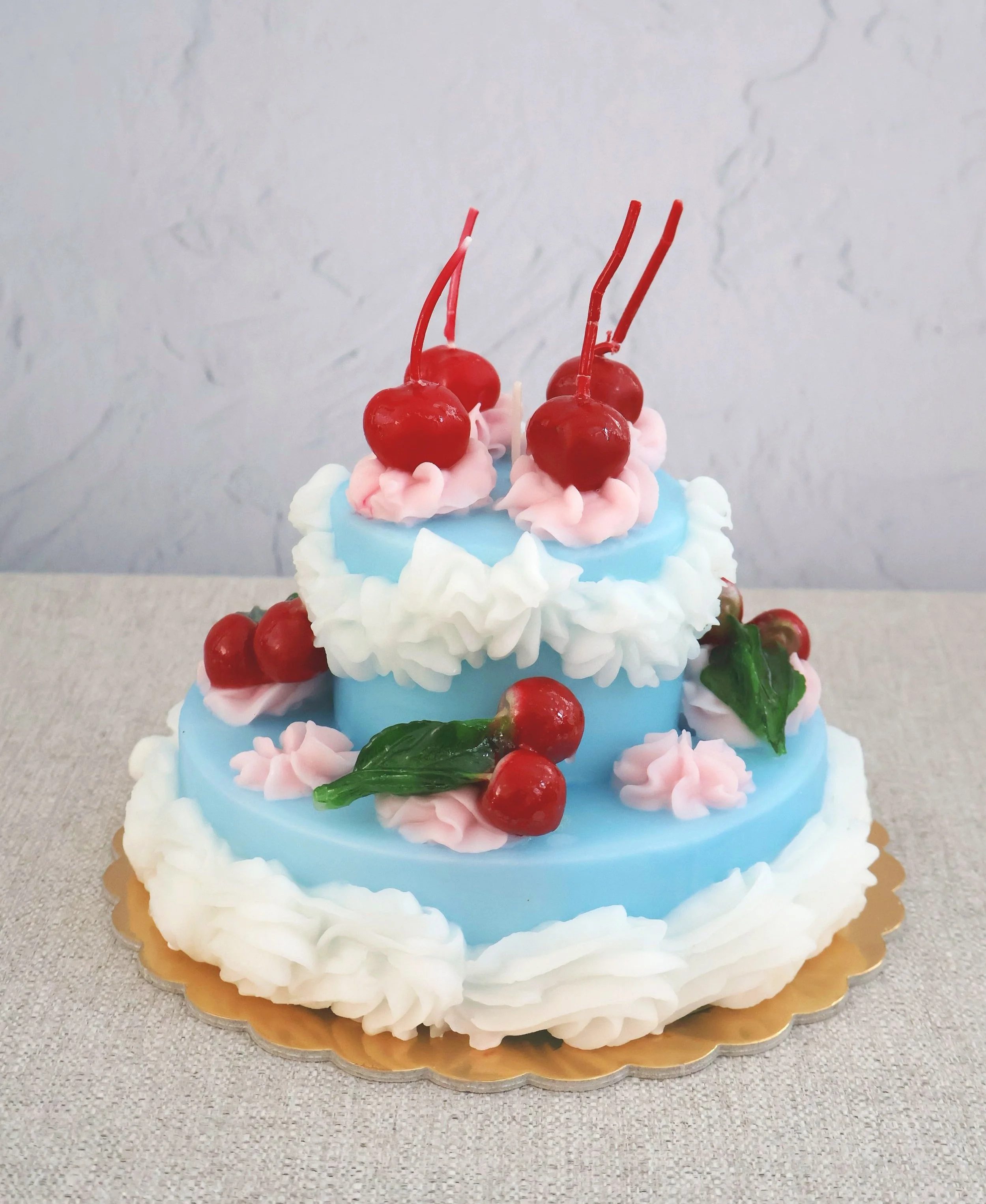 Cereria Introna Torta 2 Piani Celeste Wax Candle