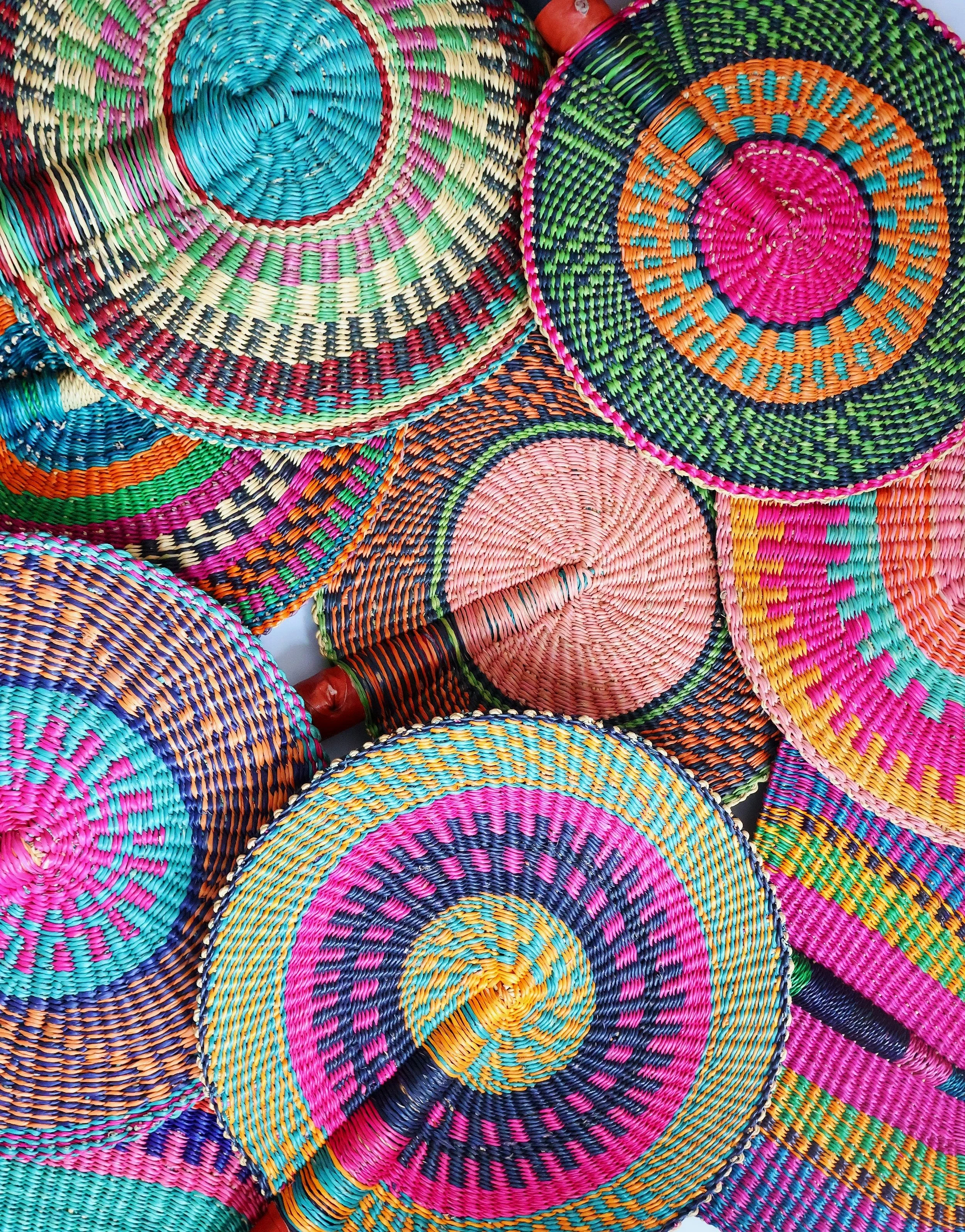 Bolgatanga Handwoven Semioval Fan #1