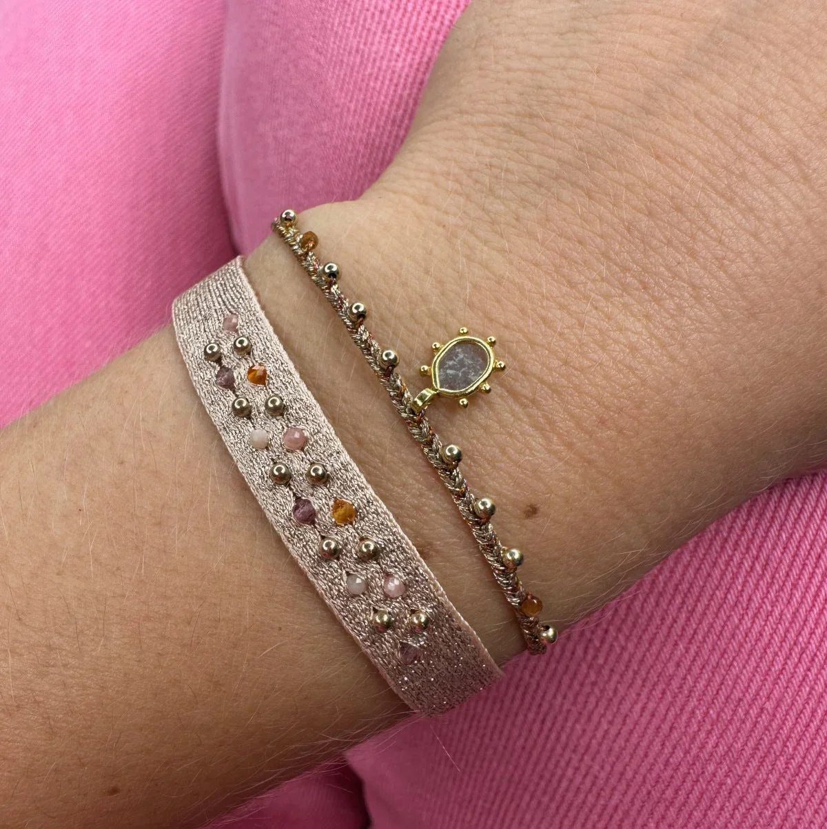 Leju Handwoven Paris Bracelet- Blush