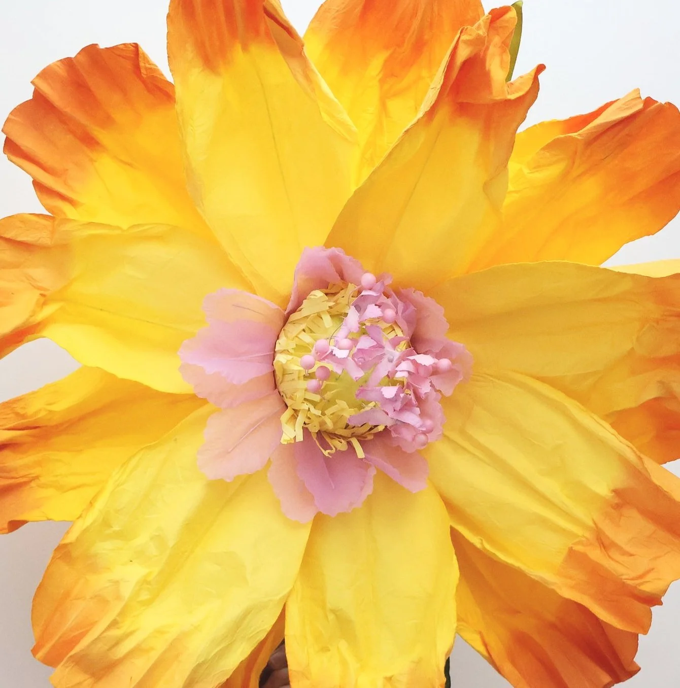 Saa XLarge Double Petal Paper Flower Yellow