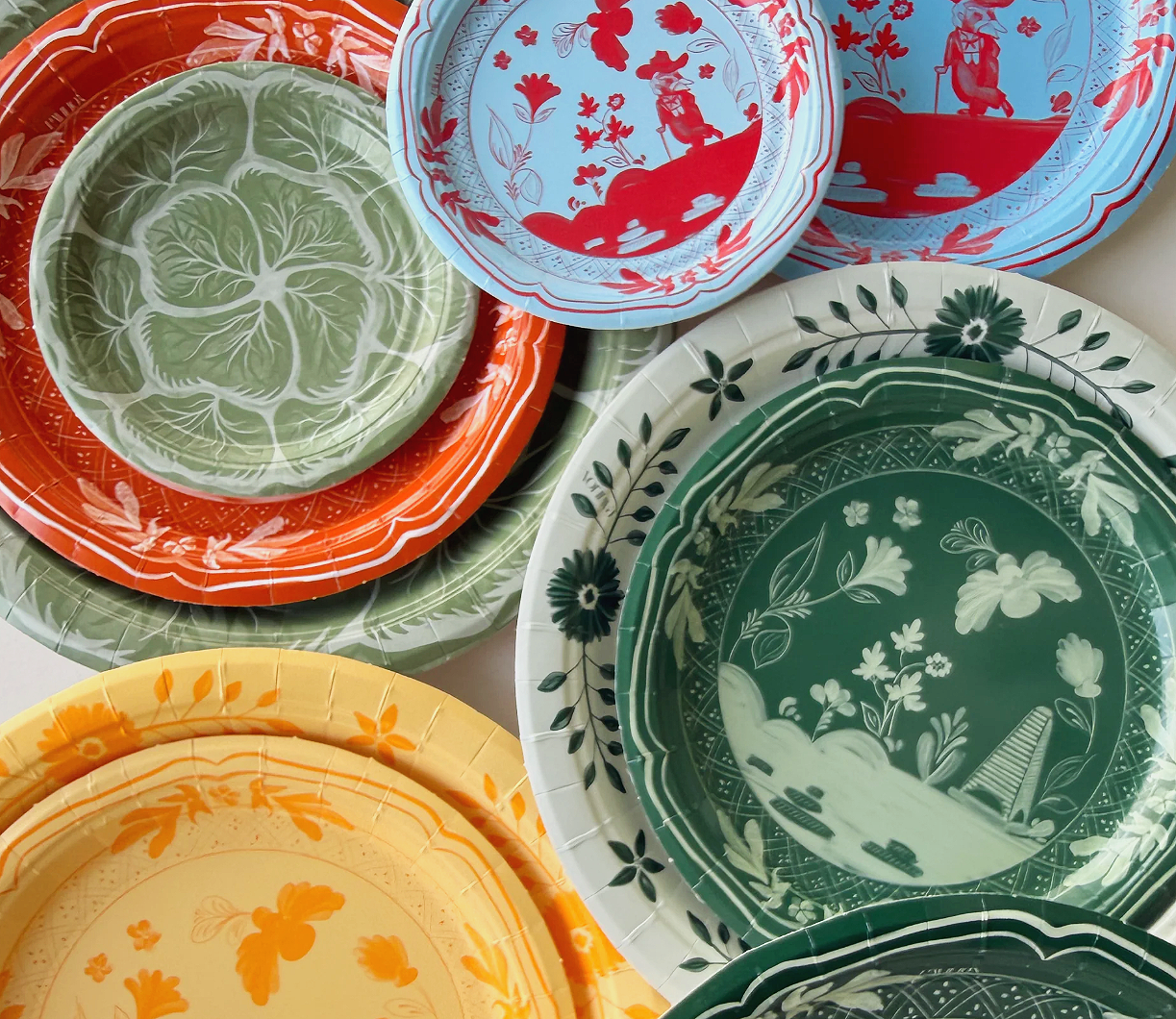 Mini Hors D'oeuvre Cabbage Paper Plates - Green 8 Per Pack