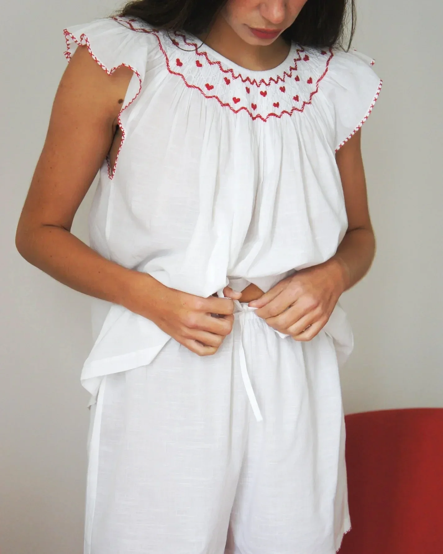 Scarlette Ateliers Sofia Pajama- Navy embroideries Sz S/M