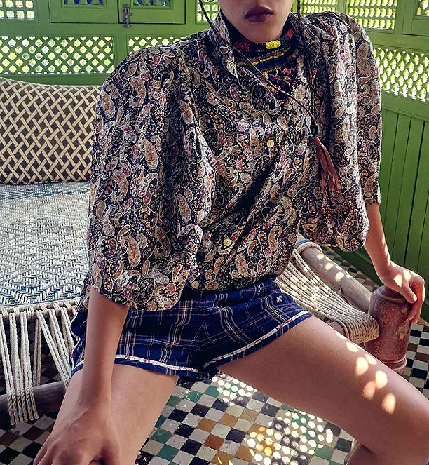 Claramonte Embroidered Shorts-Blue Medium 8-10